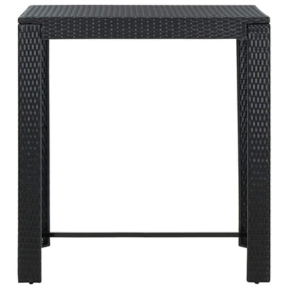 Set Bar da Giardino 5 pz con Braccioli in Polyrattan Nero