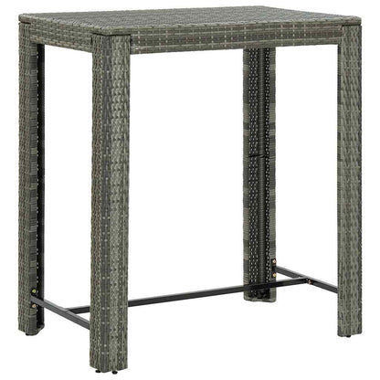 Set Bar da Giardino 5 pz con Braccioli in Polyrattan Grigio