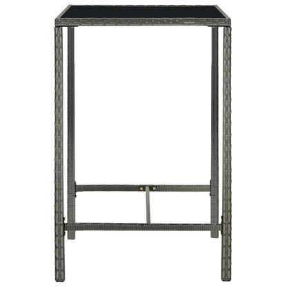 Set da Bar da Giardino 5 pz con Cuscini in Polyrattan Grigio - homemem39