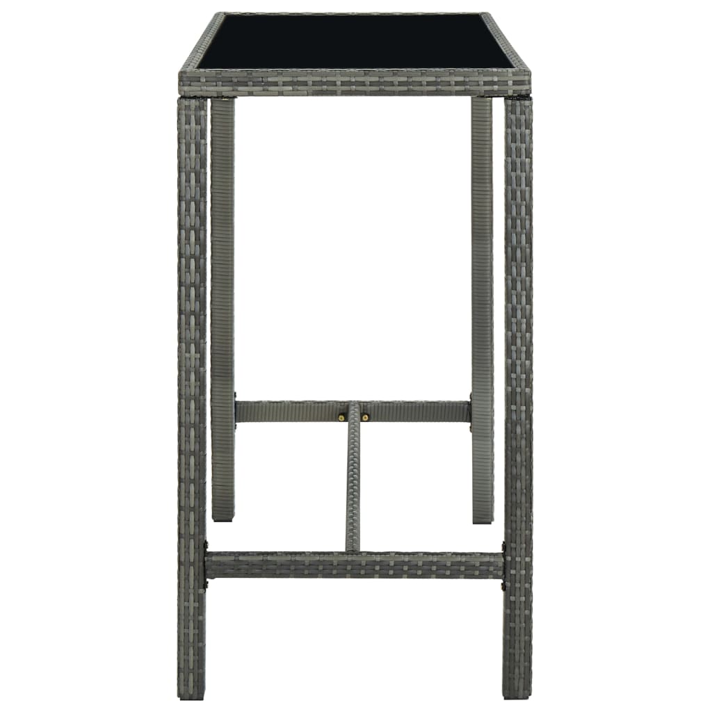 Set da Bar da Giardino 7 pz con Cuscini in Polyrattan Grigio - homemem39