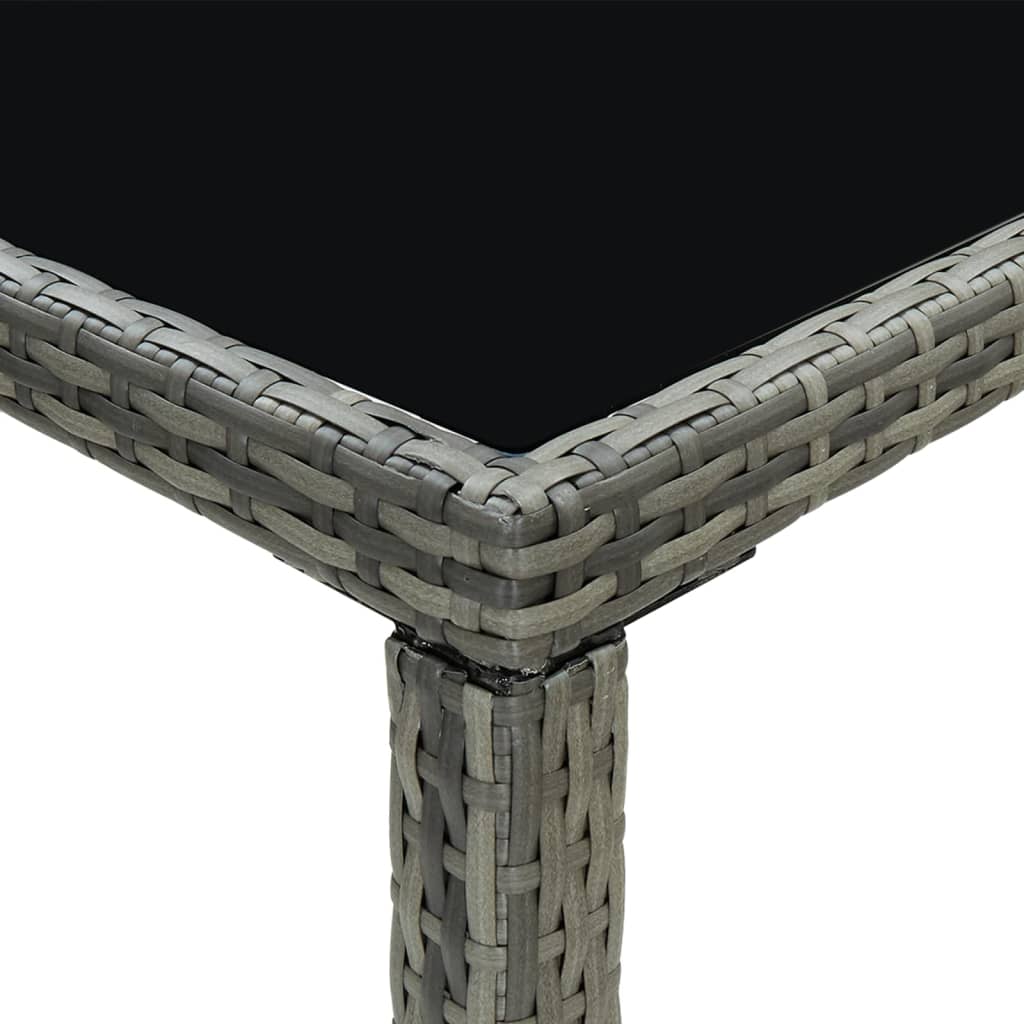 Set da Bar da Giardino 7 pz con Cuscini in Polyrattan Grigio - homemem39