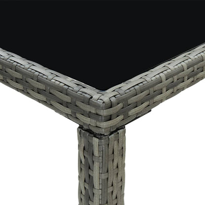 Set da Bar da Giardino 7 pz con Cuscini in Polyrattan Grigio - homemem39