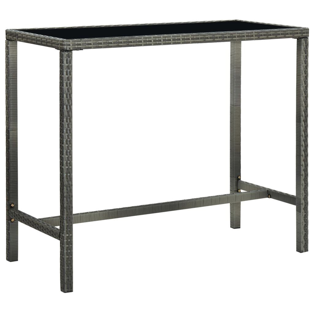Set da Bar da Giardino 9 pz con Cuscini in Polyrattan Grigio - homemem39