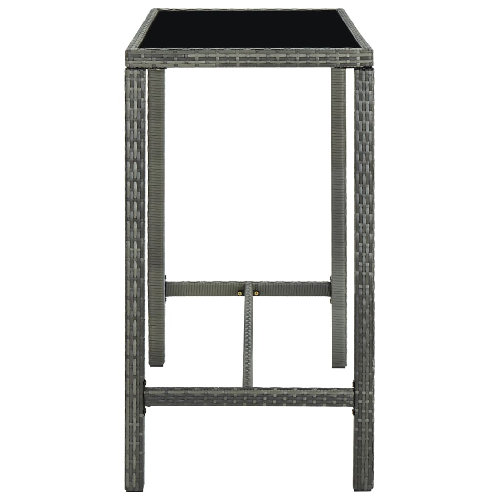 Set da Bar da Giardino 9 pz con Cuscini in Polyrattan Grigio - homemem39