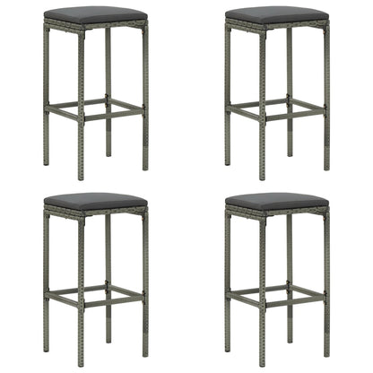 Set da Bar da Giardino 9 pz con Cuscini in Polyrattan Grigio - homemem39