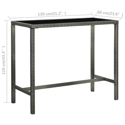 Set da Bar da Giardino 9 pz con Cuscini in Polyrattan Grigio - homemem39