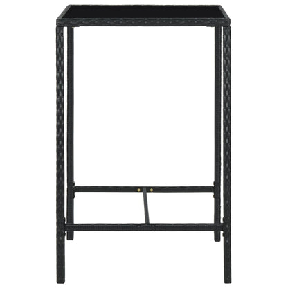 Set Bar da Giardino 5 pz con Cuscini in Polyrattan Nero