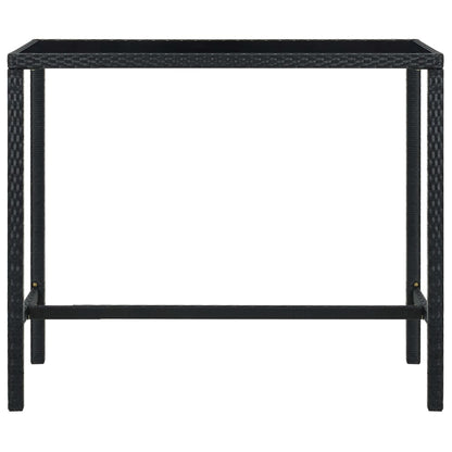 Set Bar da Giardino 7 pz con Cuscini in Polyrattan Nero