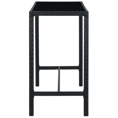 Set Bar da Giardino 7 pz con Cuscini in Polyrattan Nero