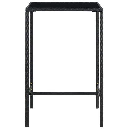 Set Bar da Giardino 3 pz in Polyrattan Nero