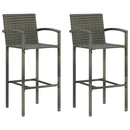 Set Bar da Giardino 3 pz in Polyrattan Grigio