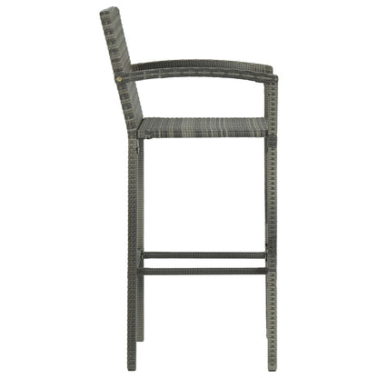 Set Bar da Giardino 3 pz in Polyrattan Grigio