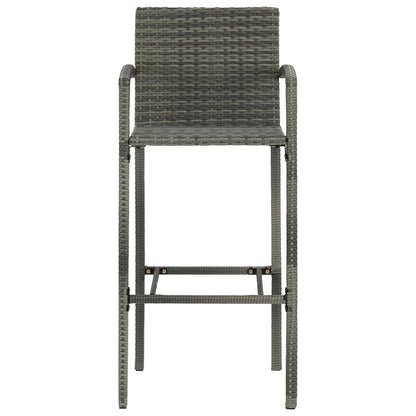 Set Bar da Giardino 5 pz in Polyrattan Grigio - homemem39