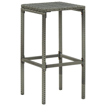 Set da Bar per Giardino 9 pz con Cuscini in Polyrattan Grigio - homemem39