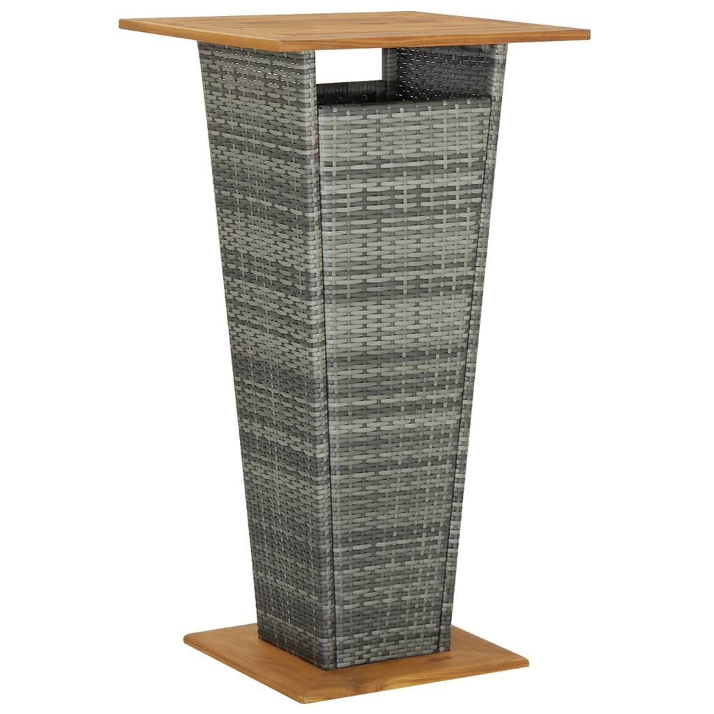 Set Bar da Giardino 3 pz con Cuscini in Polyrattan Grigio | homemem39