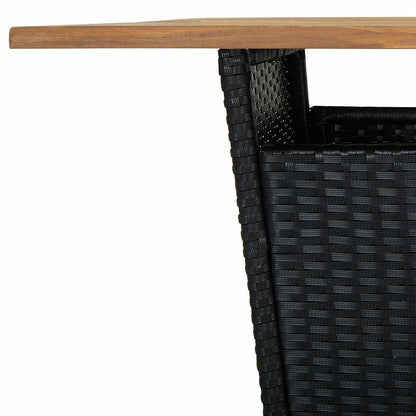 Set da Bar da Giardino 5 pz con Cuscini in Polyrattan Nero | homemem39