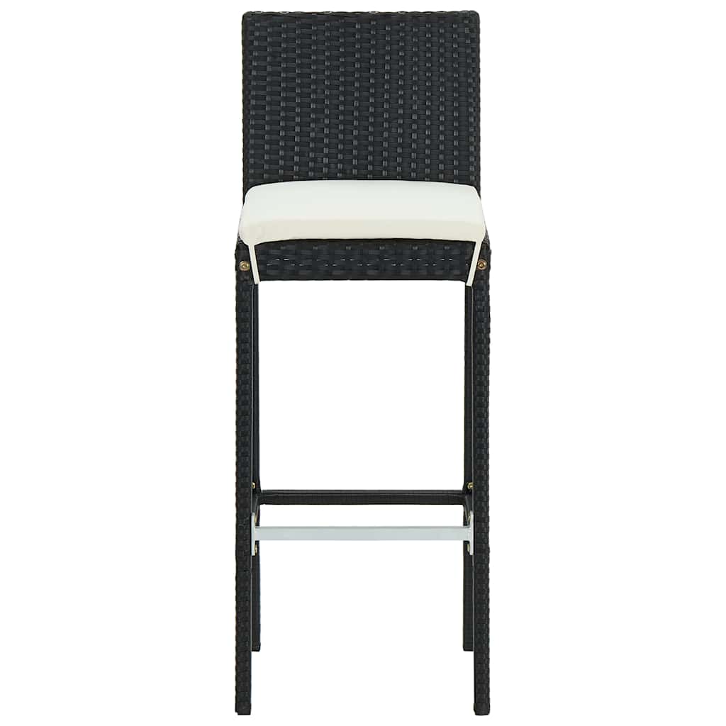 Set da Bar da Giardino 5 pz con Cuscini in Polyrattan Nero | homemem39