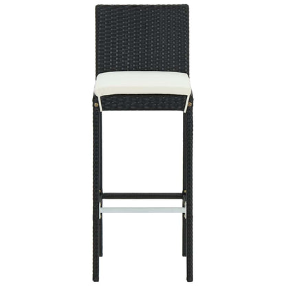 Set da Bar da Giardino 5 pz con Cuscini in Polyrattan Nero | homemem39