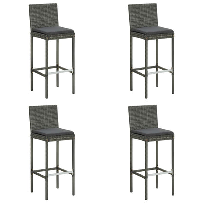 Set da Bar da Giardino 5 pz con Cuscini in Polyrattan Grigio - homemem39