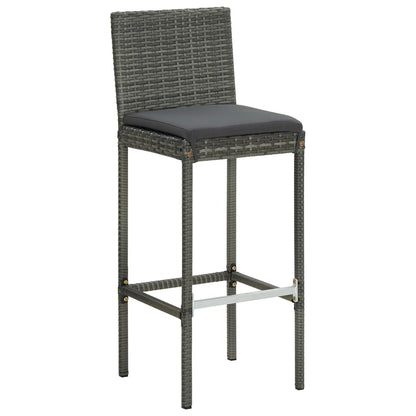 Set da Bar da Giardino 5 pz con Cuscini in Polyrattan Grigio | homemem39
