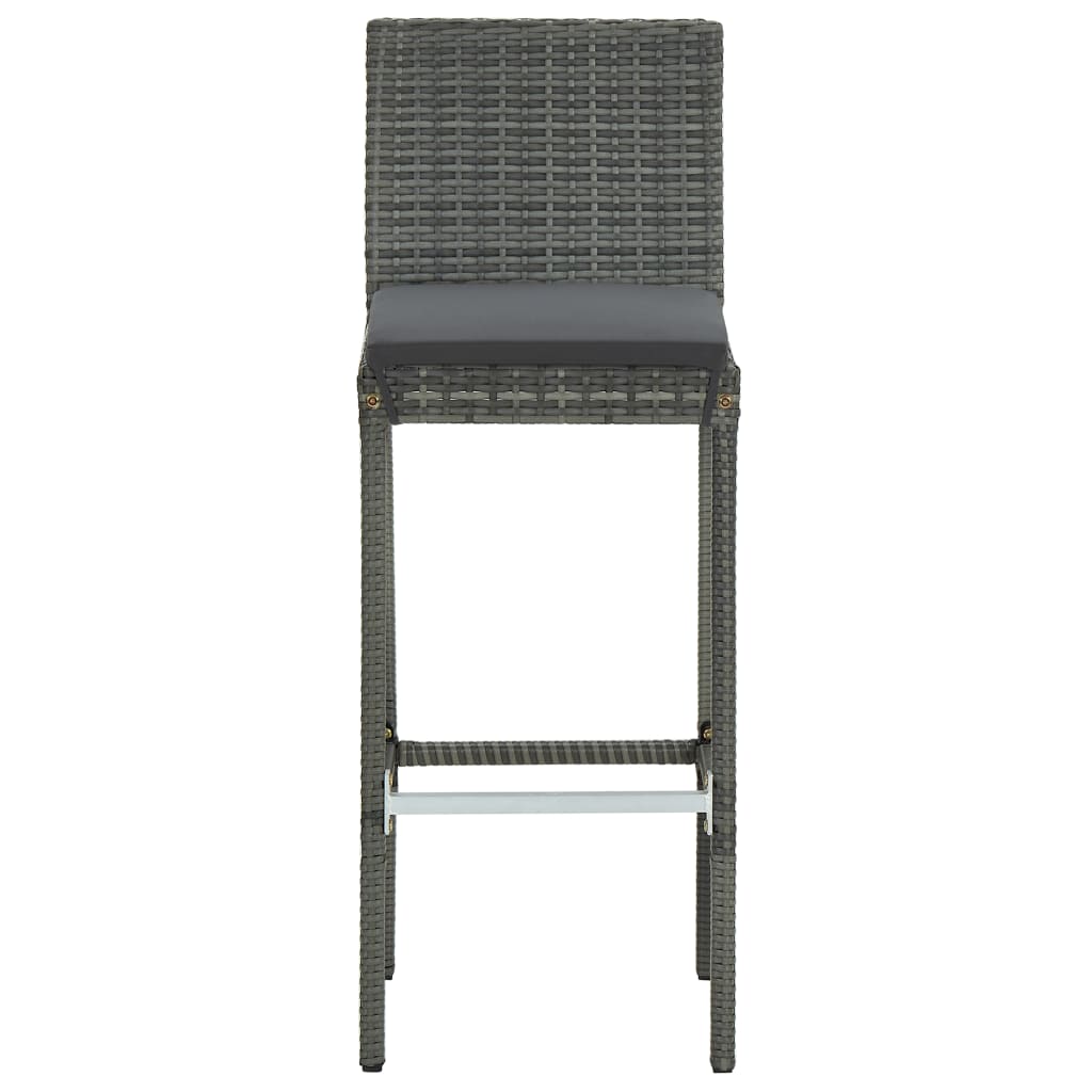 Set da Bar da Giardino 5 pz con Cuscini in Polyrattan Grigio | homemem39