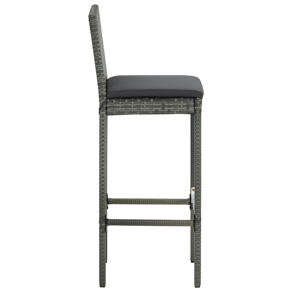Set da Bar da Giardino 5 pz con Cuscini in Polyrattan Grigio | homemem39