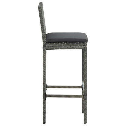 Set da Bar da Giardino 5 pz con Cuscini in Polyrattan Grigio | homemem39