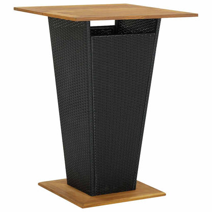 Set da Bar da Giardino 9 pz con Cuscini in Polyrattan Nero | homemem39