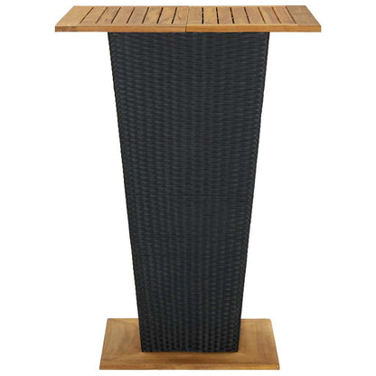 Set da Bar da Giardino 9 pz con Cuscini in Polyrattan Nero | homemem39