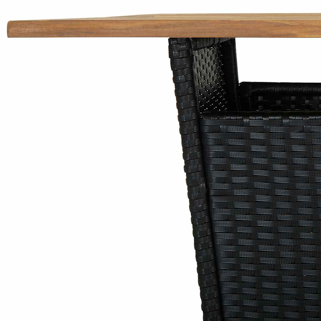 Set da Bar da Giardino 9 pz con Cuscini in Polyrattan Nero | homemem39