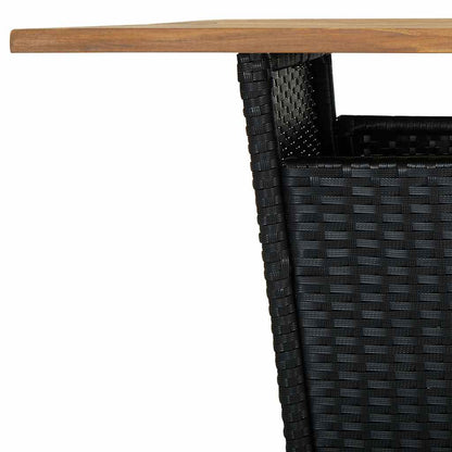 Set da Bar da Giardino 9 pz con Cuscini in Polyrattan Nero | homemem39