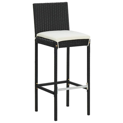Set da Bar da Giardino 9 pz con Cuscini in Polyrattan Nero | homemem39