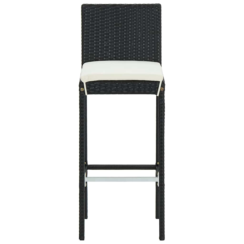 Set da Bar da Giardino 9 pz con Cuscini in Polyrattan Nero | homemem39