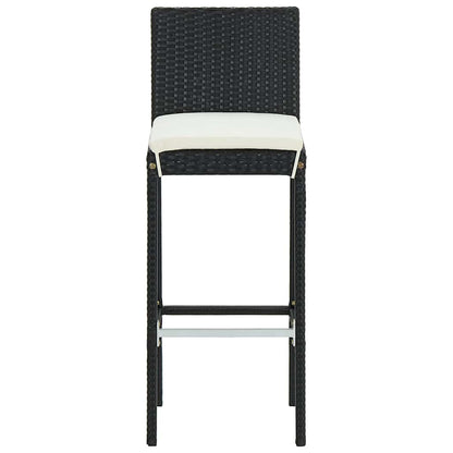 Set da Bar da Giardino 9 pz con Cuscini in Polyrattan Nero | homemem39