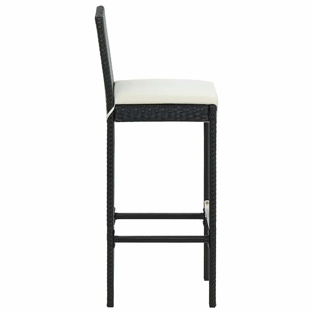 Set da Bar da Giardino 9 pz con Cuscini in Polyrattan Nero | homemem39