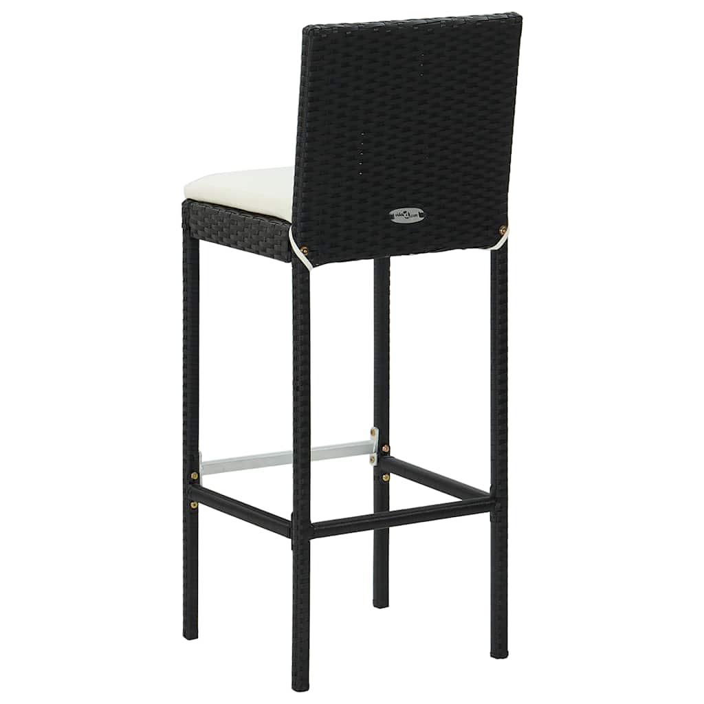 Set da Bar da Giardino 9 pz con Cuscini in Polyrattan Nero | homemem39