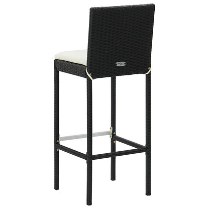 Set da Bar da Giardino 9 pz con Cuscini in Polyrattan Nero | homemem39