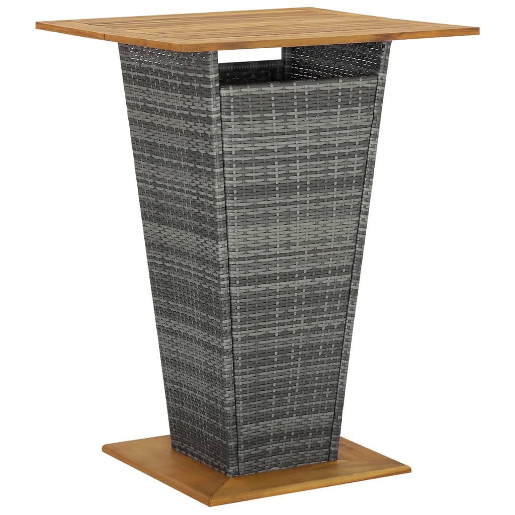 Set da Bar per Giardino 9 pz con Cuscini in Polyrattan Grigio | homemem39