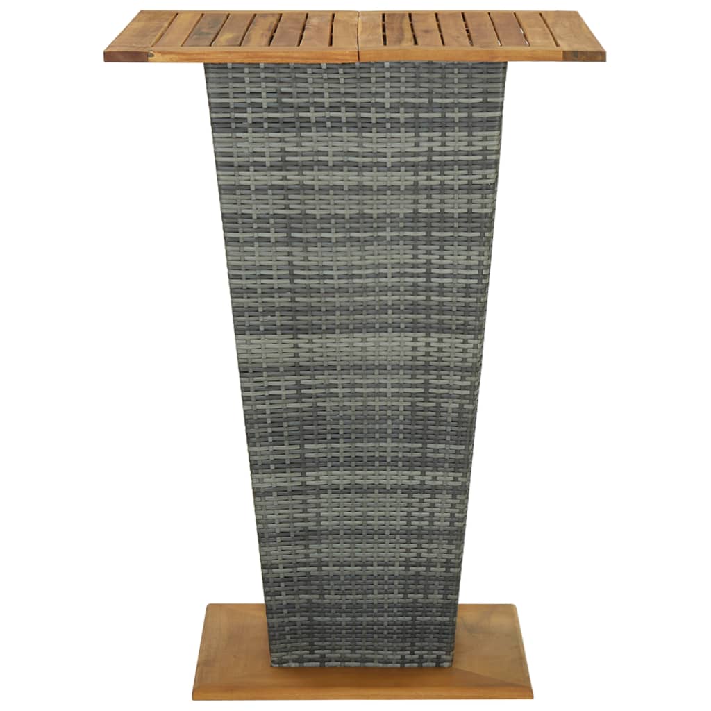 Set da Bar per Giardino 9 pz con Cuscini in Polyrattan Grigio | homemem39