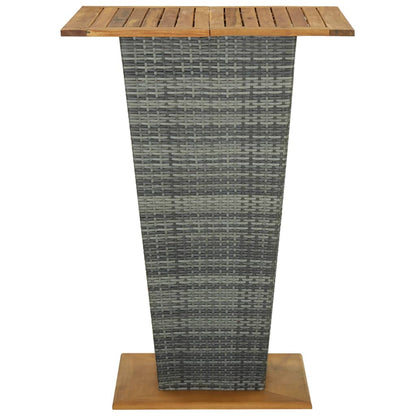 Set da Bar per Giardino 9 pz con Cuscini in Polyrattan Grigio | homemem39