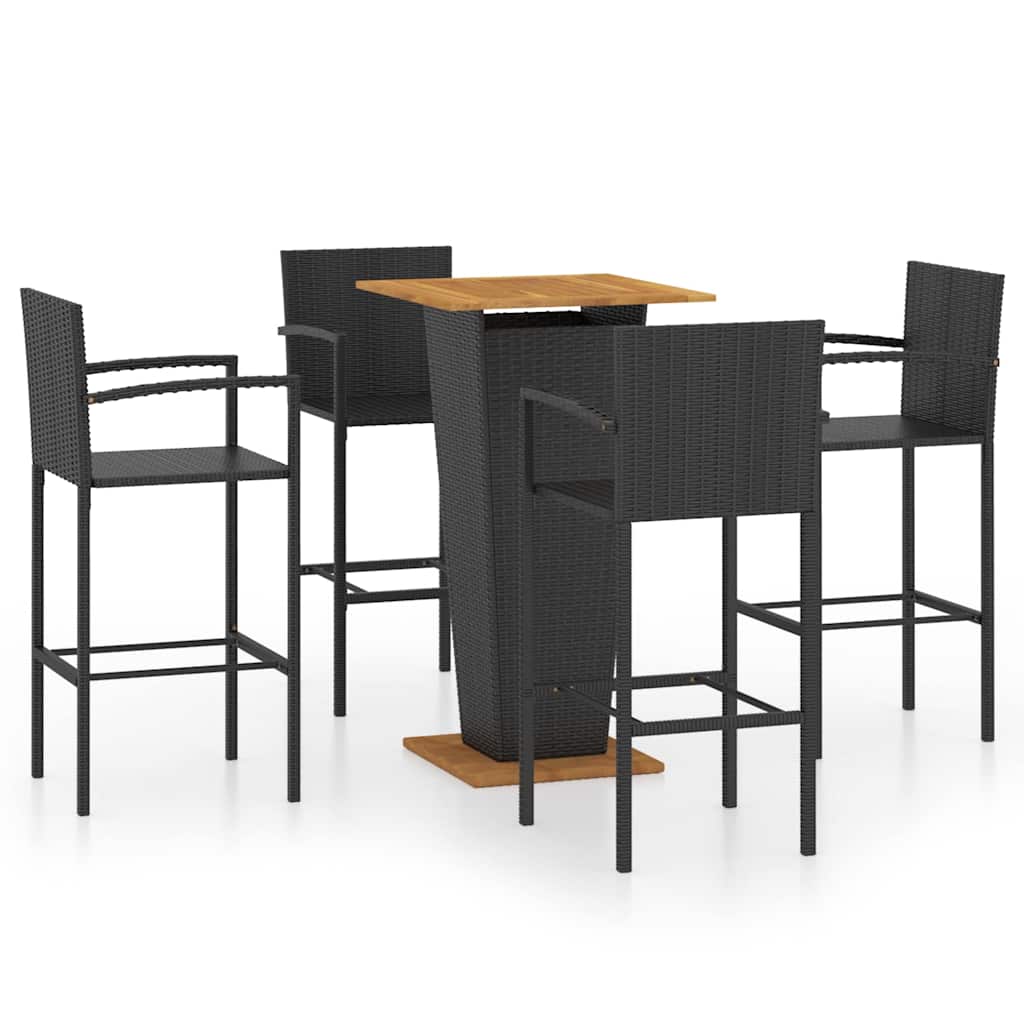 Set Bar da Giardino 5 pz Nero | homemem39