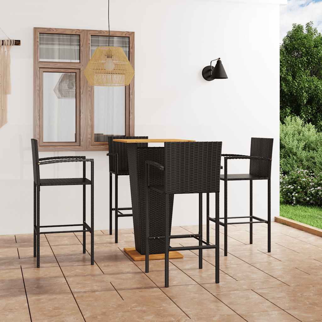 Set Bar da Giardino 5 pz Nero | homemem39