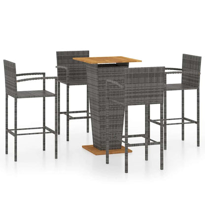 Set Bar da Giardino 5 pz Grigio | homemem39