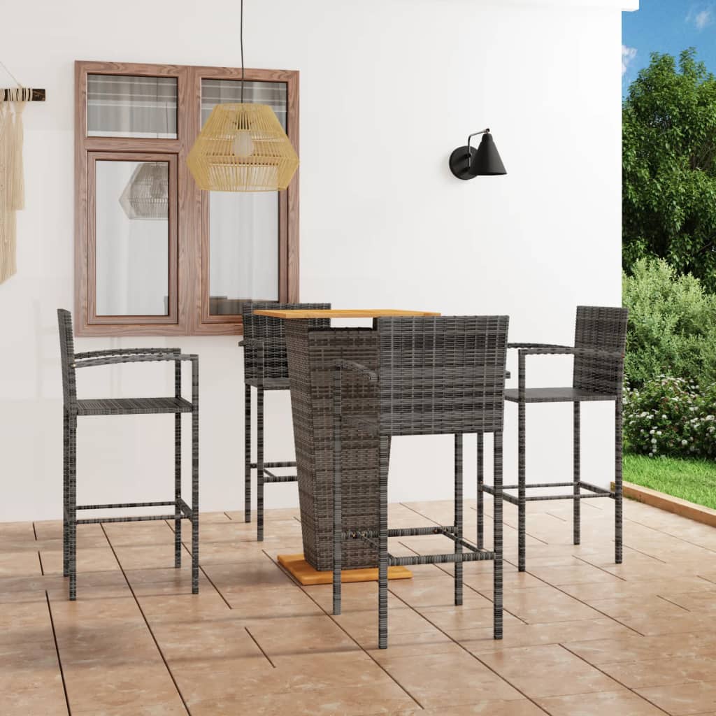 Set Bar da Giardino 5 pz Grigio | homemem39
