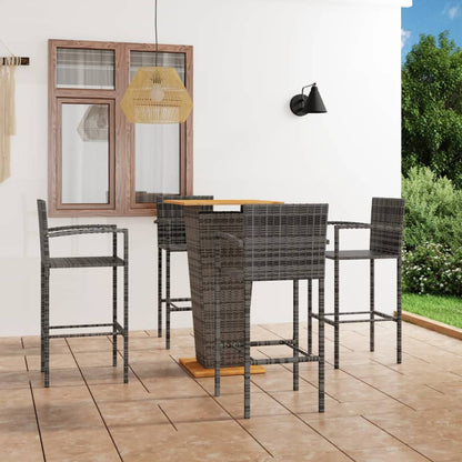 Set Bar da Giardino 5 pz Grigio | homemem39