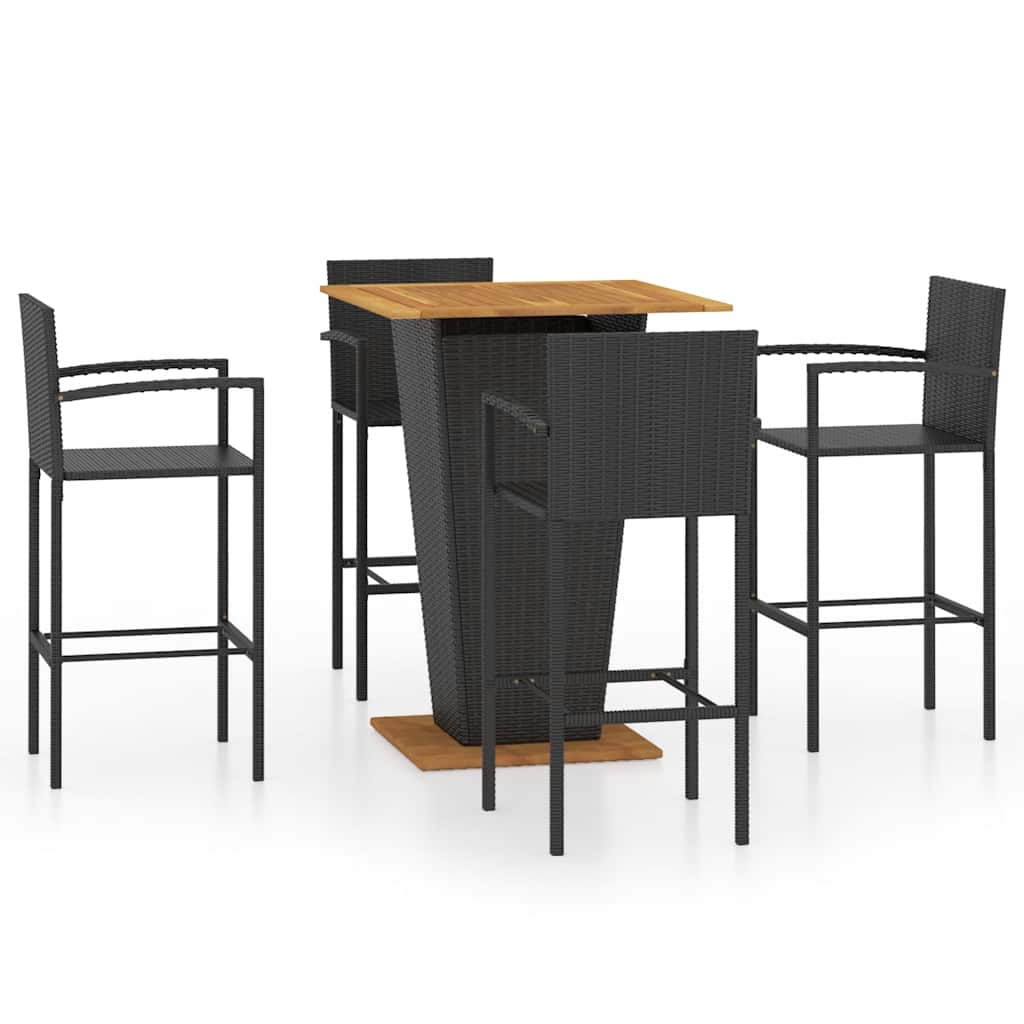 Set Bar da Giardino 5 pz Nero | homemem39