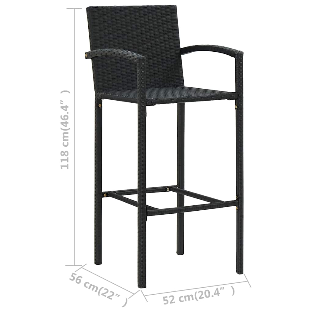 Set Bar da Giardino 5 pz Nero | homemem39