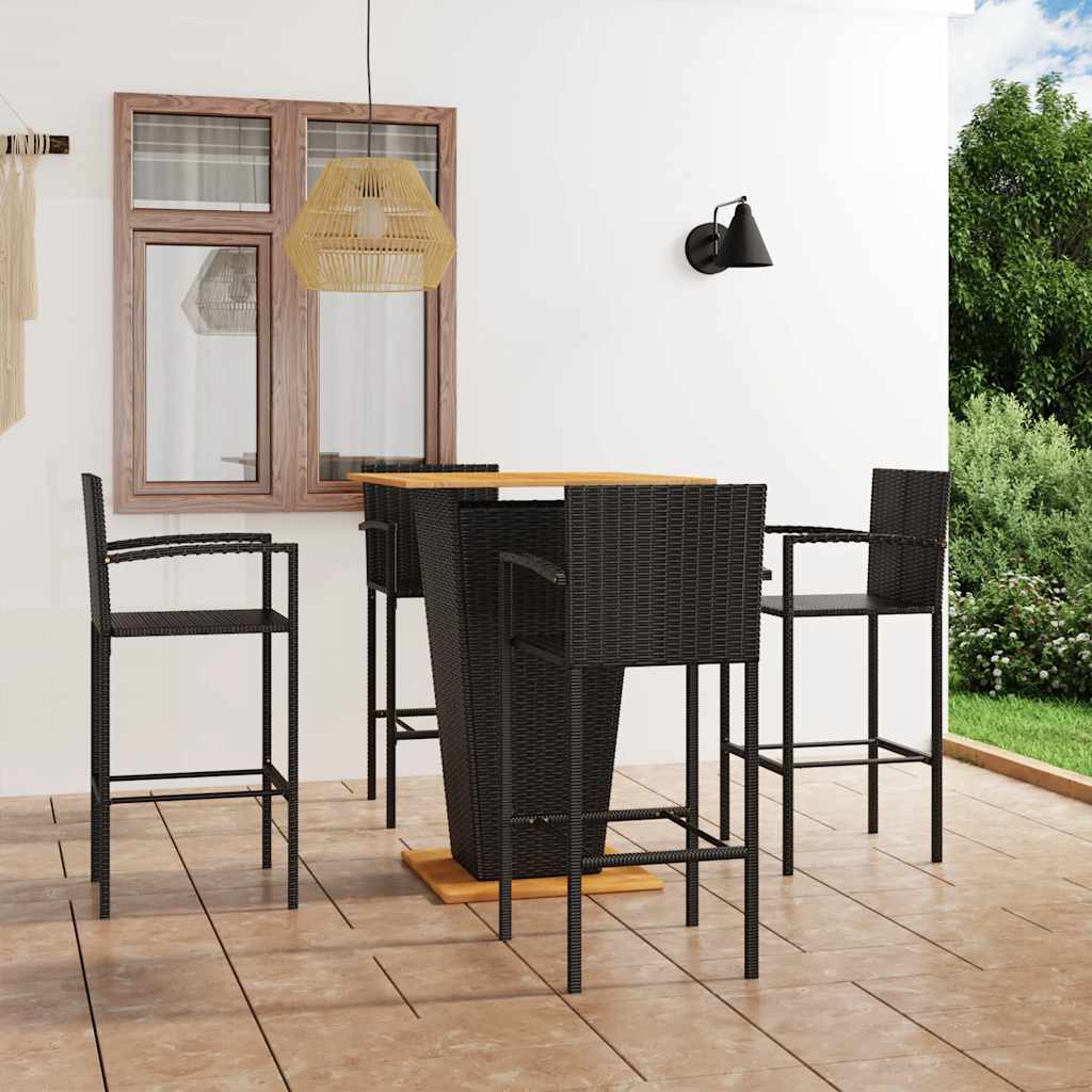Set Bar da Giardino 5 pz Nero | homemem39