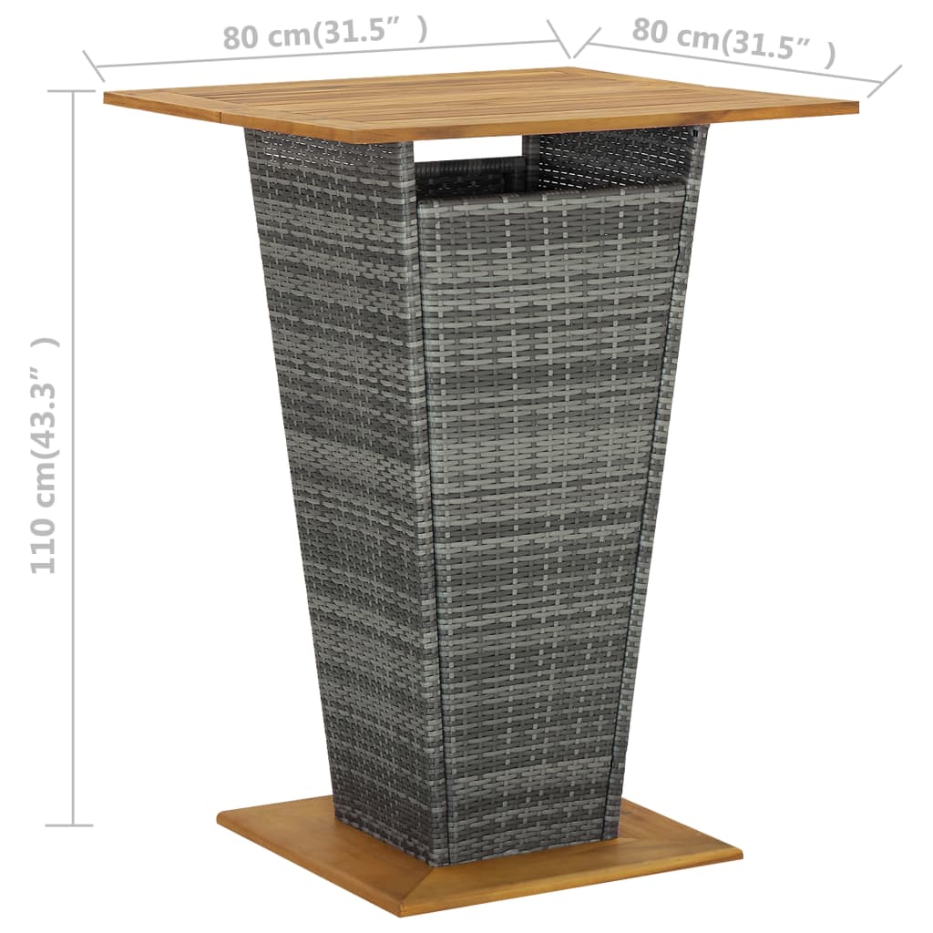 Set Bar da Giardino 5 pz Grigio | homemem39