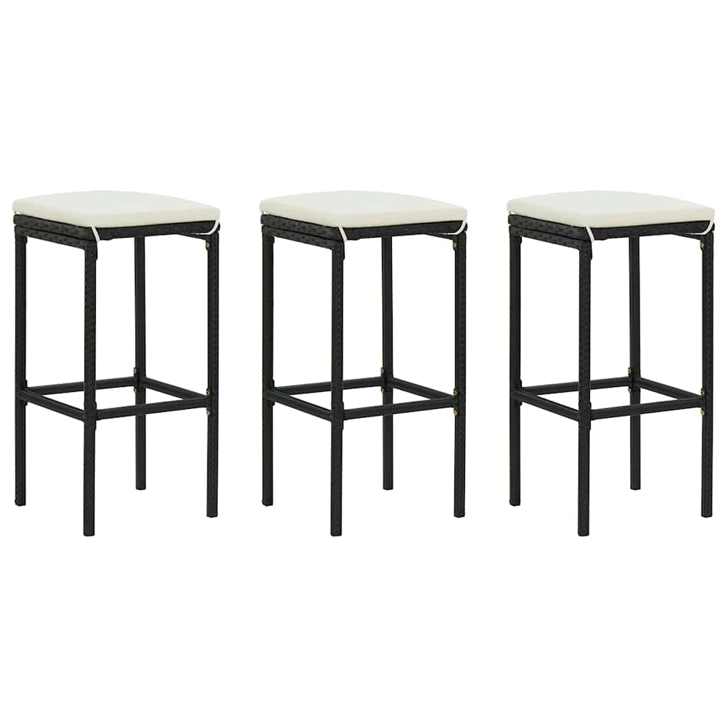 Set Bar da Giardino 4 pz con Cuscini Nero